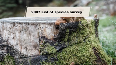 List of spiecies in 2007 survey