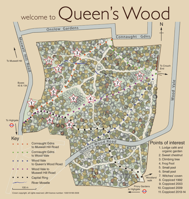 Queen's Wood Map